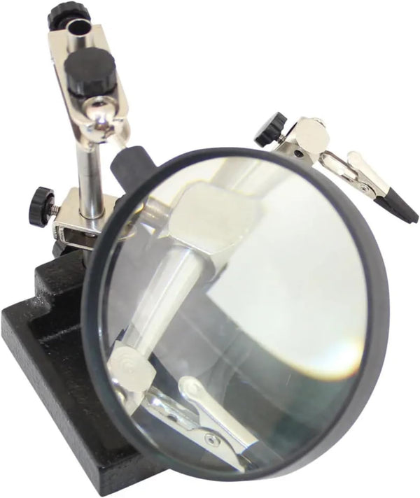 Magnifying glass with light for soldering