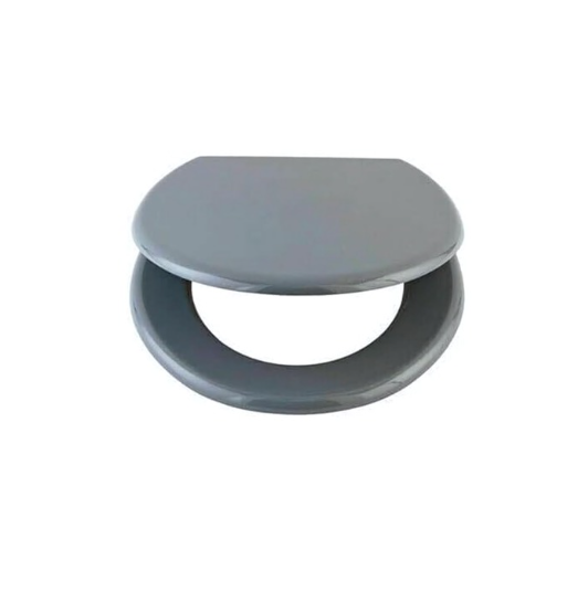 Grey universal replacement toilet seat for bathroom