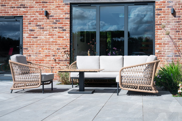 Twisted wicker garden furniture set