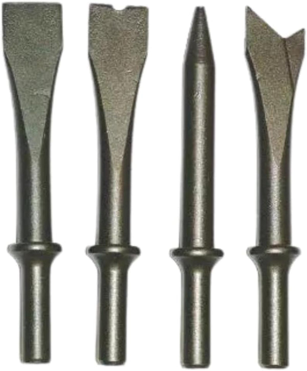 Air chisel kit for rust removal and surface preparation.