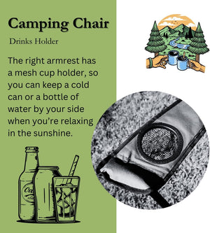 Outdoor camping chair with ergonomic backrest