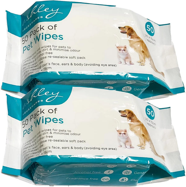 100 Pack All Purpose Antibacterial PET WIPES for daily Cleaning