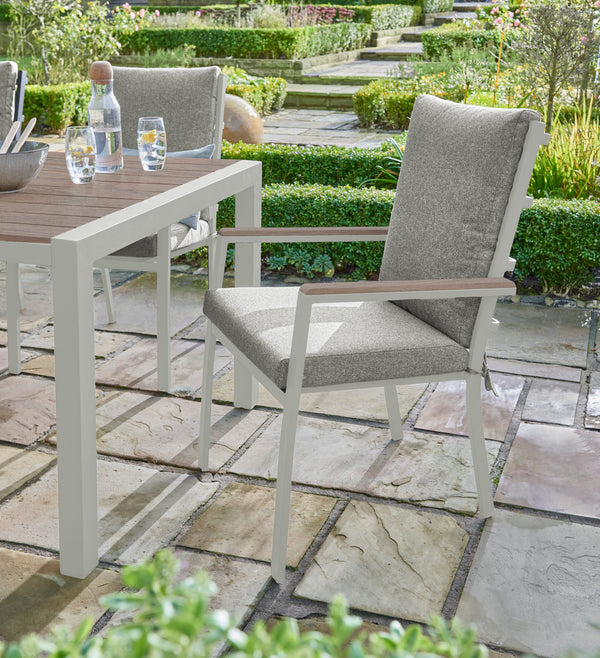 Beige aluminium garden dining furniture