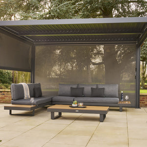 Nexus 3x4m aluminium pergola with LED lights