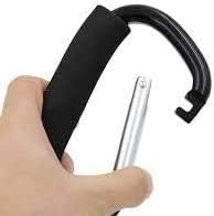 Aluminium snap hook carabiner with foam grip