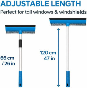 Window squeegee with rubber blade