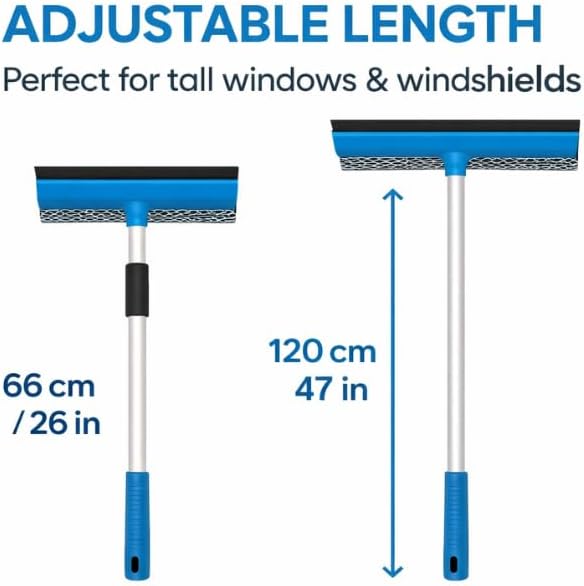 Window squeegee with rubber blade