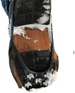 Rubber anti-slip shoe grippers with steel spikes