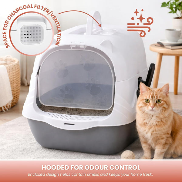 enclosed litter tray for cats