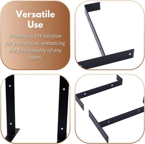 Decorative black shelf bracket for wall shelving