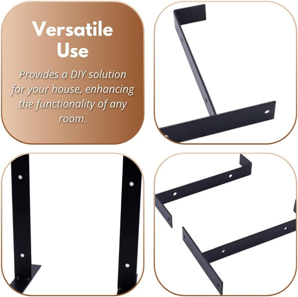 Decorative black shelf bracket for wall shelving