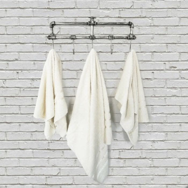 Wall mounted industrial towel hook rack