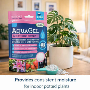 White aqua gel granules for soil moisture