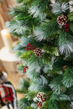 artificial-christmas-tree-pine-cones-and-berries