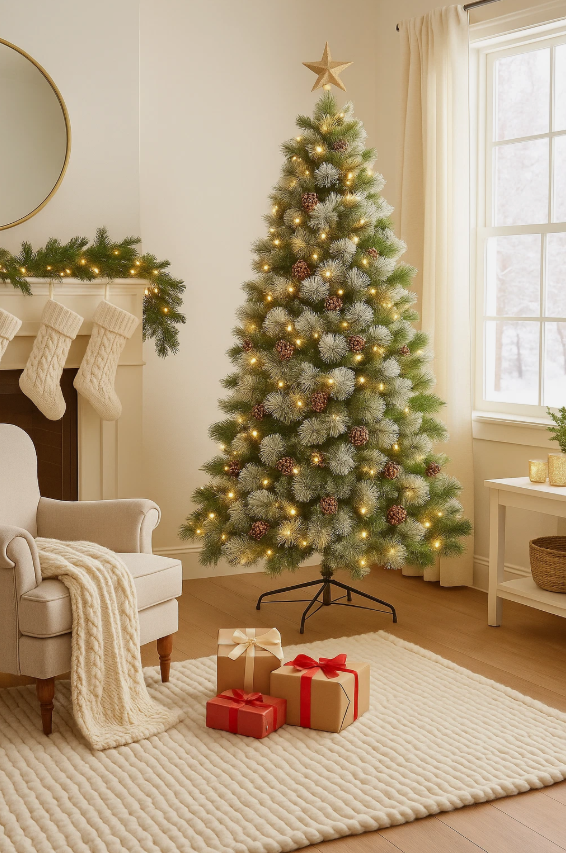 180cm artificial Christmas tree with snowy branches