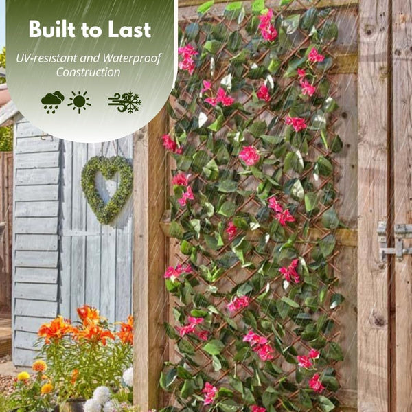 decorative garden trellis with foliage