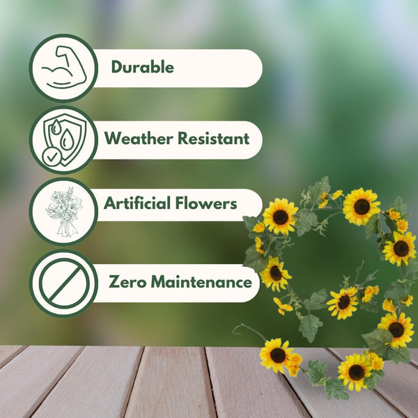 Artificial floral garland for patio décor