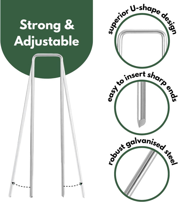 Metal U shaped ground anchors