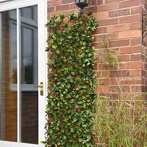 Artificial lemon leaf trellis privacy screen