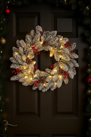 Battery operated Christmas wreath decoration.
