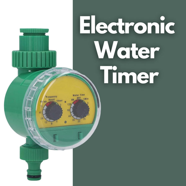 Battery powered watering timer for greenhouse irrigation