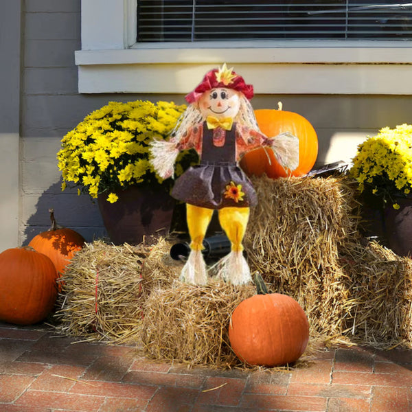 Outdoor scarecrow garden stake pair