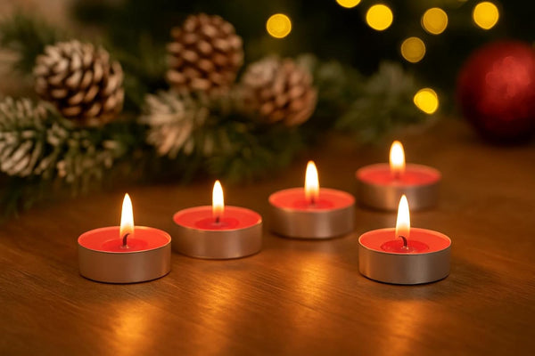 Autumn scented tea lights with warm apple spice fragrance