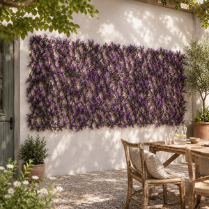 Violet Artificial Faux Leaves Flowers Decorative Trellis