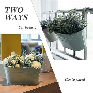 Decorative silver hanging flower pot