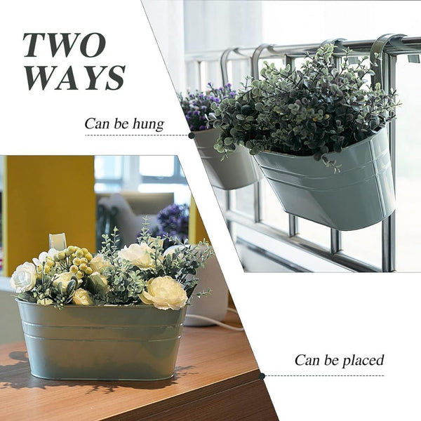 Decorative silver hanging flower pot