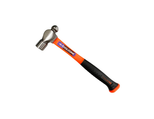 Ball pein hammer with orange fibre handle for workshop use
