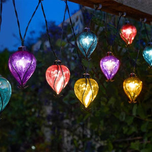 Balloon rainbow solar string lights with colourful decorative bulbs