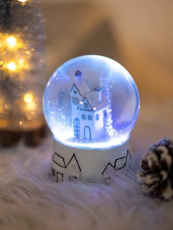 Festive snow globe with colour changing illumination