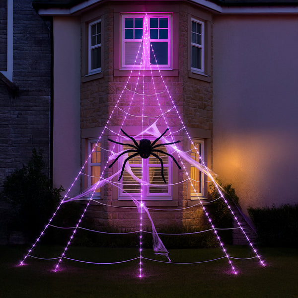 Outdoor Halloween spider decoration