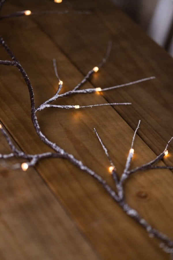 Artificial twig decoration with soft LED lighting