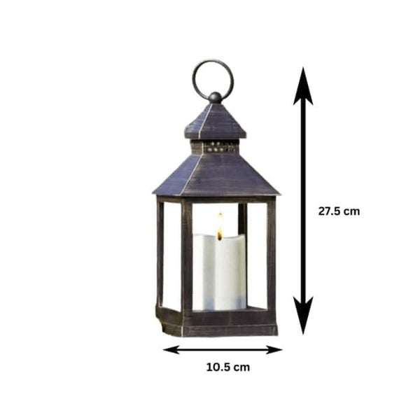 Battery operated flickering lantern shown illuminated