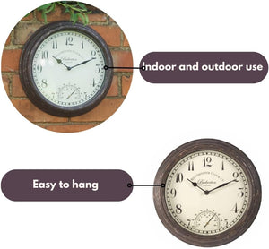 Decorative metal wall clock for garden patio