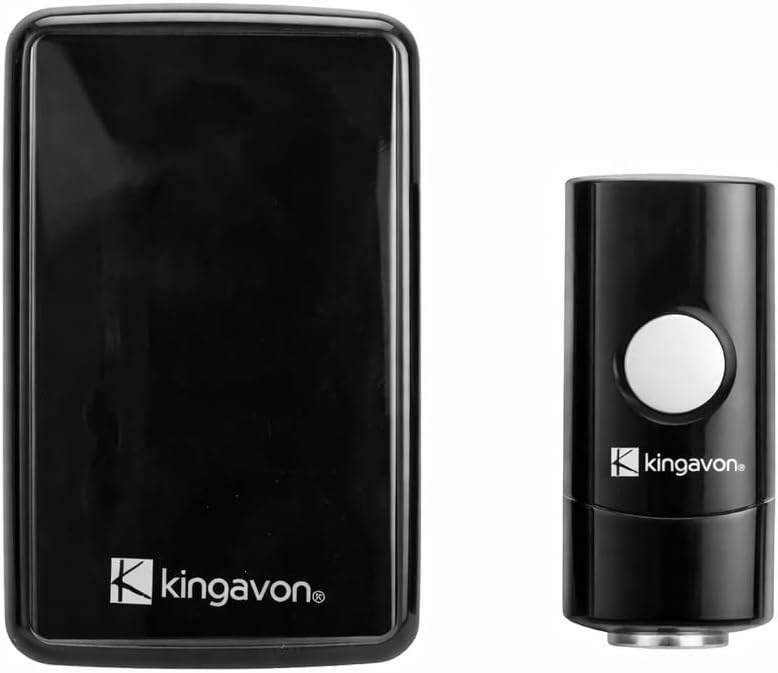Black wireless digital door chime receiver.