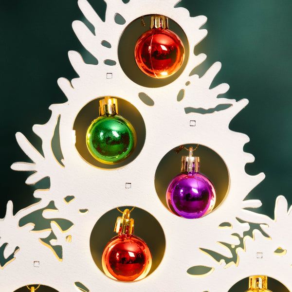 Multicolour bauble wooden festive decoration