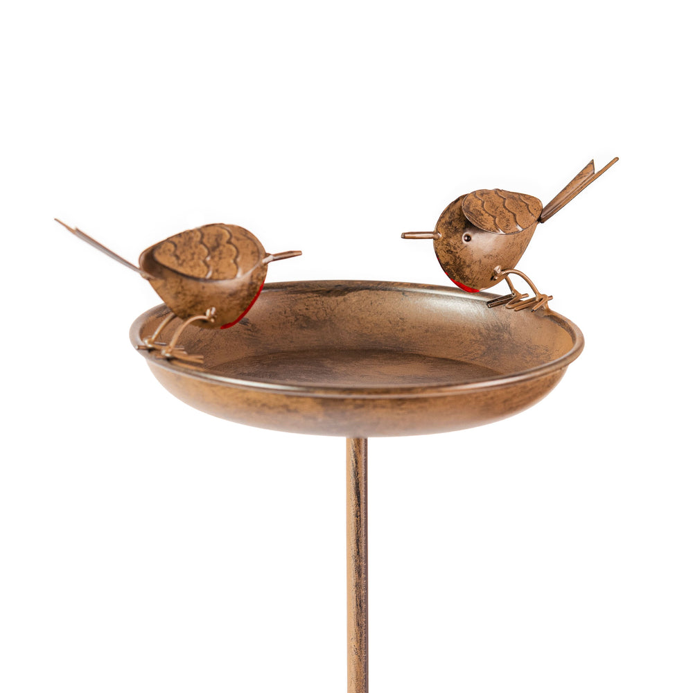 Robin bird bath feeder stake for garden birds