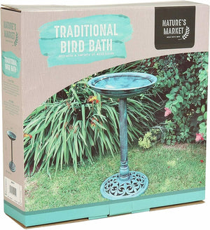 Traditional bird bath ornament for flower beds and pathways