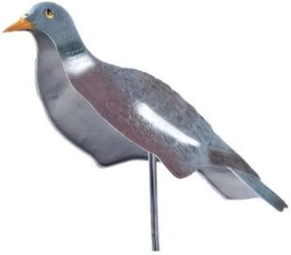 Realistic pigeon decoys placed in outdoor garden