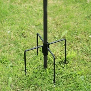 Four prong steel bird feeder station stabiliser