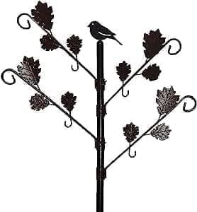 Bird feeder station with four adjustable branches