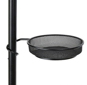Traditional bird feeder pole with three hanging hooks