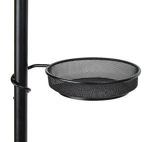 Traditional bird feeder pole with three hanging hooks