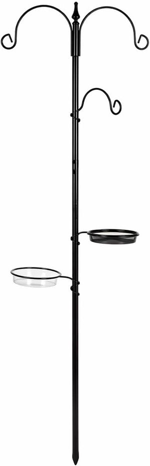 Garden bird feeder with hooks