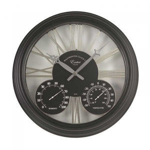 black-large-wall-clock-with-thermometer-and-hygrometer