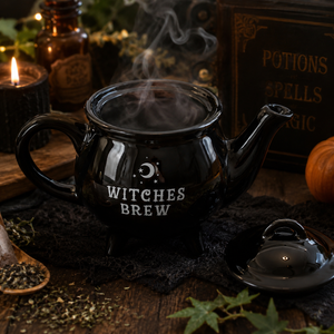 Ceramic Halloween teapot with traditional cauldron shape