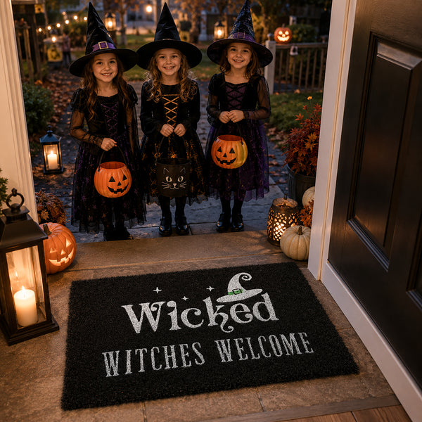 Natural coir gothic entrance mat
